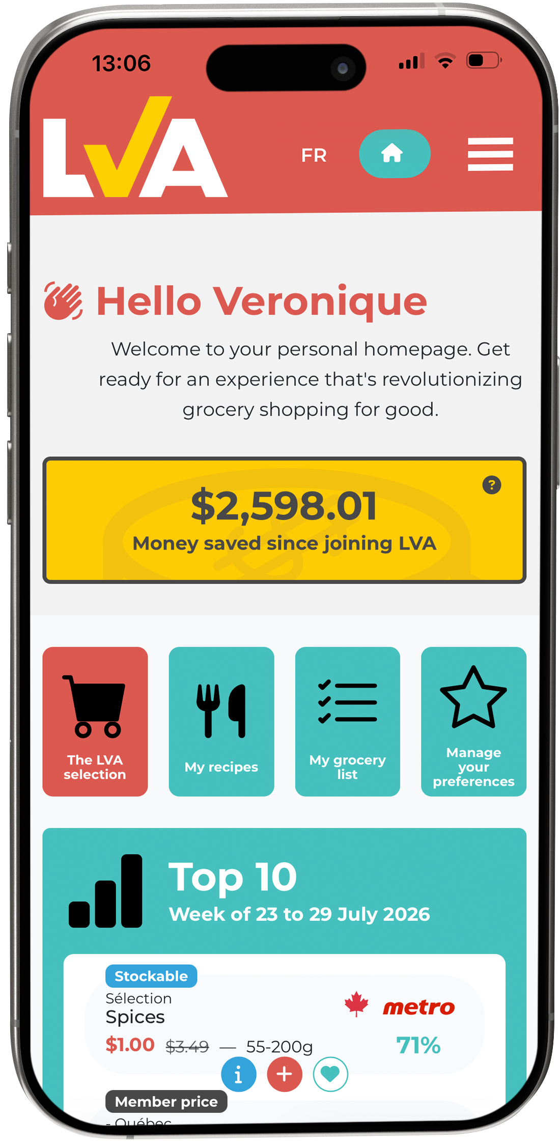 LVA app on iPhone